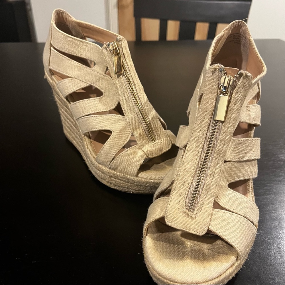 Nude Espadrille Wedges Size 8